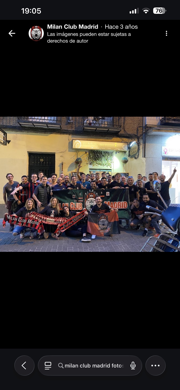 Fotografía del Milan Club Madrid